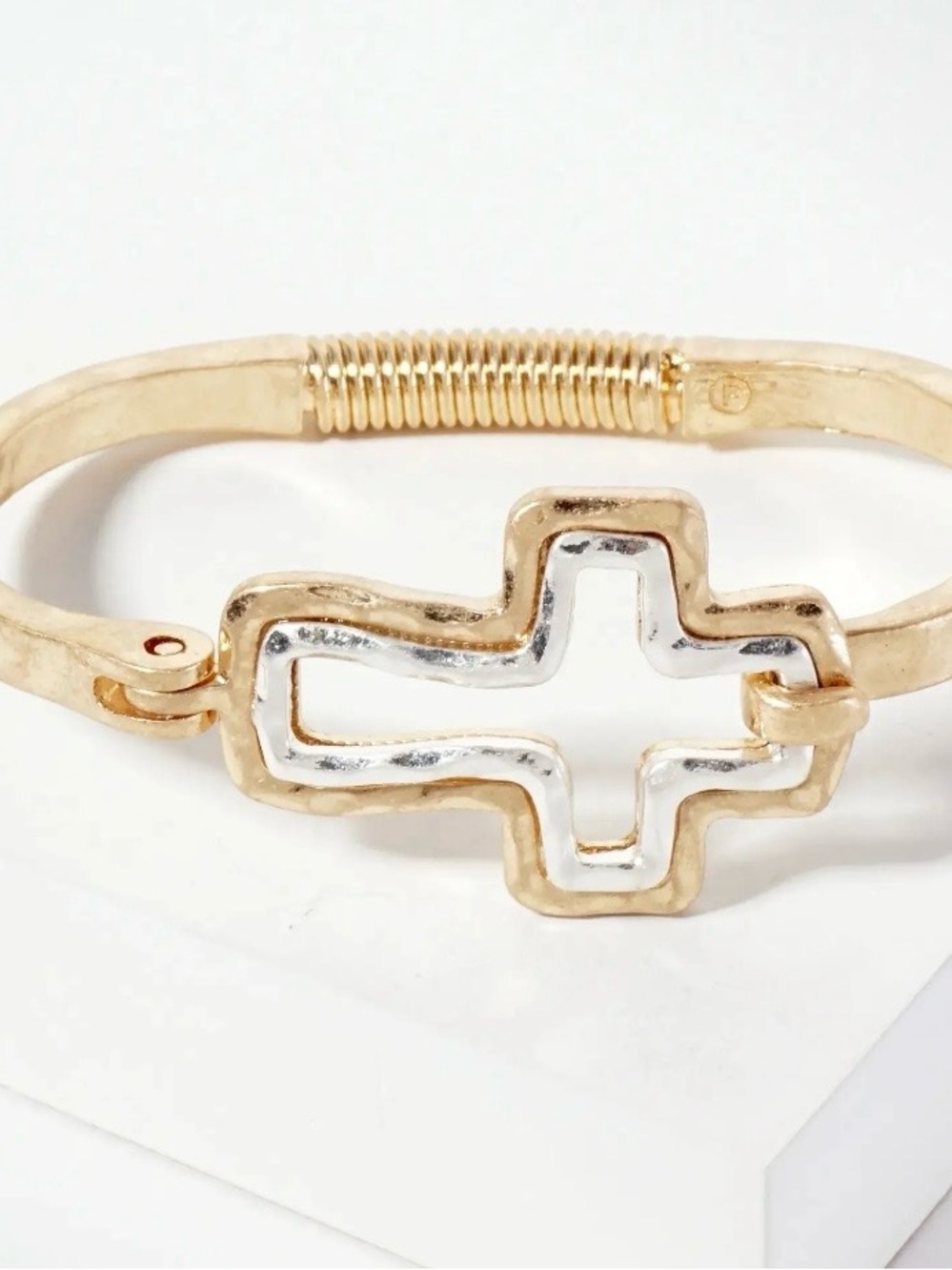 Gold-Tone Cross Accent Bracelet - Women Jewelry